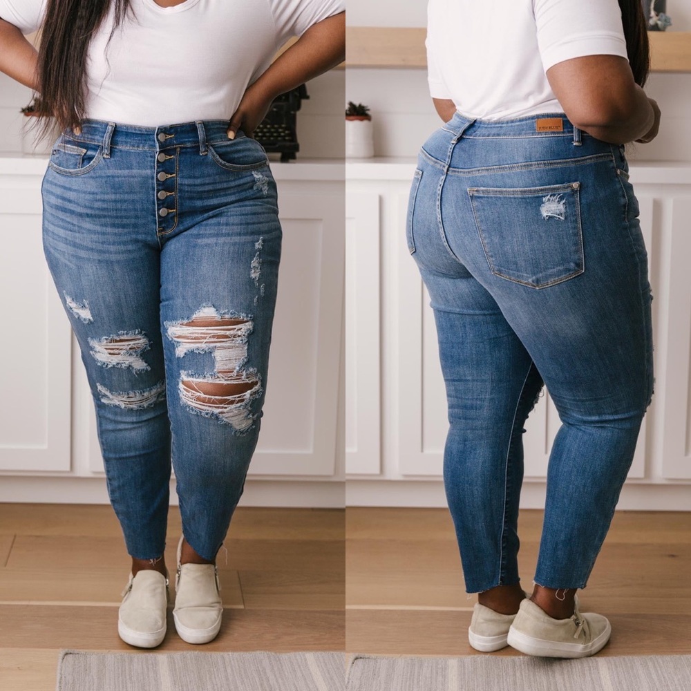 Judy Blue High-Rise Button Fly Jeans - Picture 9 of 10